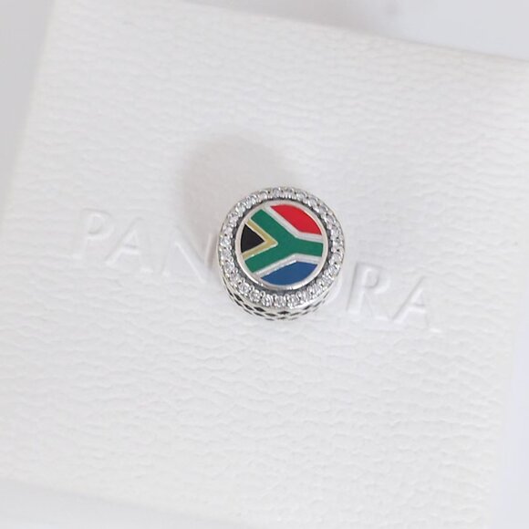Pandora South Africa Flag Exclusive Bead Charm Sterling Silver with box - Picture 2 of 7